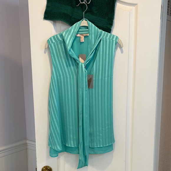 Forever 21 Tops - NWT Forever 21 Aqua Striped Sleeveless Blouse